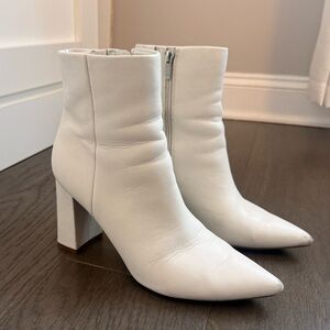 Marc Fisher Cream Leather Booties - Size 9